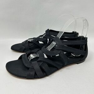 Casadei Black Strappy Open toe flats, Women’s Size 7.5